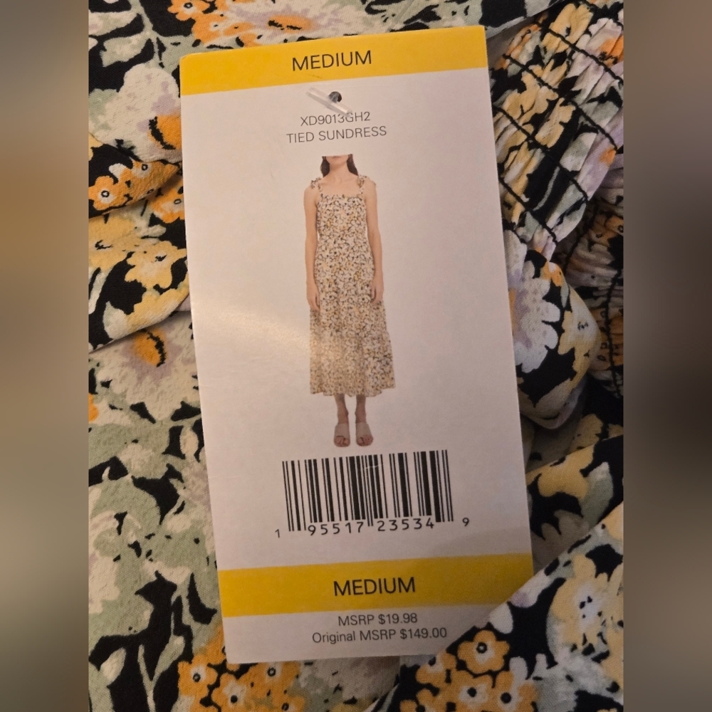 Sanctuary Floral Maxi Sundress with Tie Straps Medium NWT (6126) - Picture 3 of 7